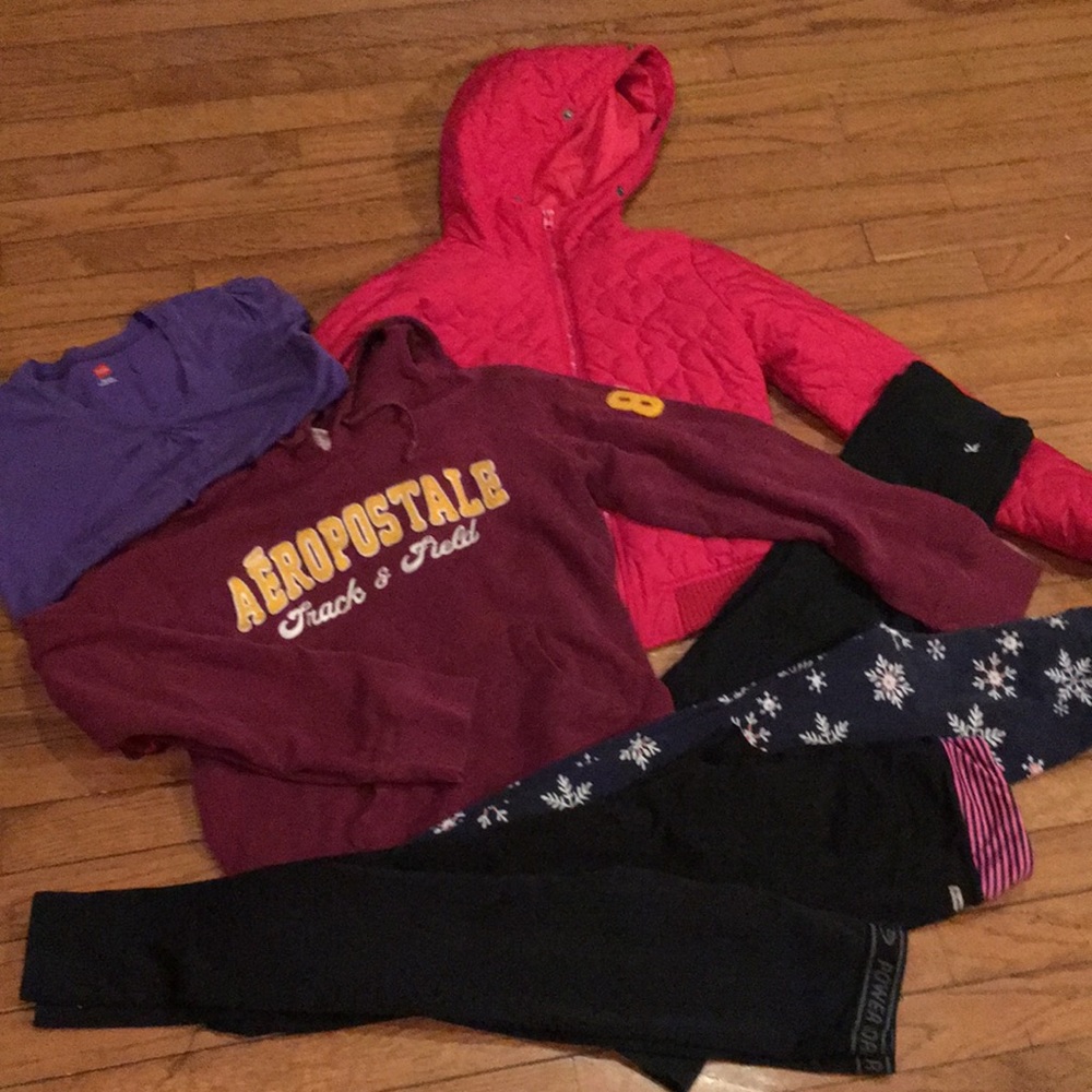 7/8 girls Aeropostale sweatshirt Abercrombie coat